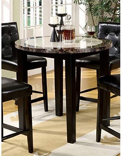 Wood Round Counter Height Table in Black D212