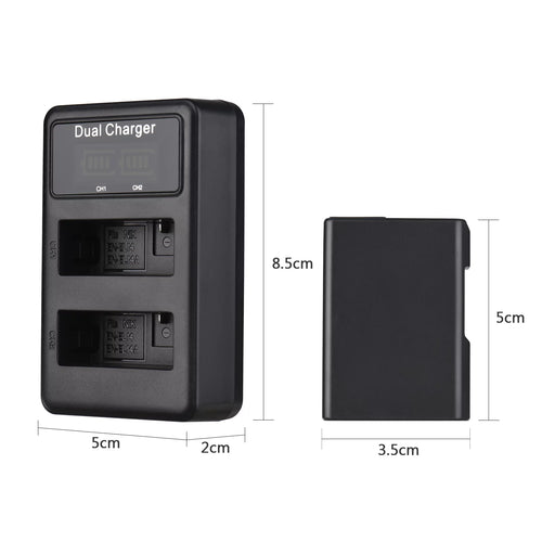 2pcs 7.4V 1500mAh Battery + 1pc Dual Channel Battery USB Port Screen Display M38412