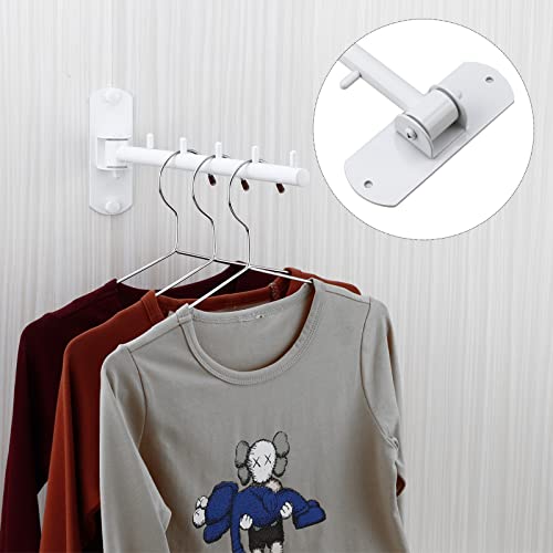 Gray Stainless Steel Folding Wall Mounted Clothes Hanger Rack with Swing Arm R648