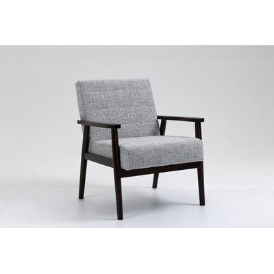 Gray Solid Wood Armchair with Dark Solid Wood Legs V286