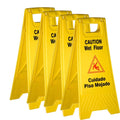 Yellow 2-sided Caution Wet Floor Sign (4 Pack) R531