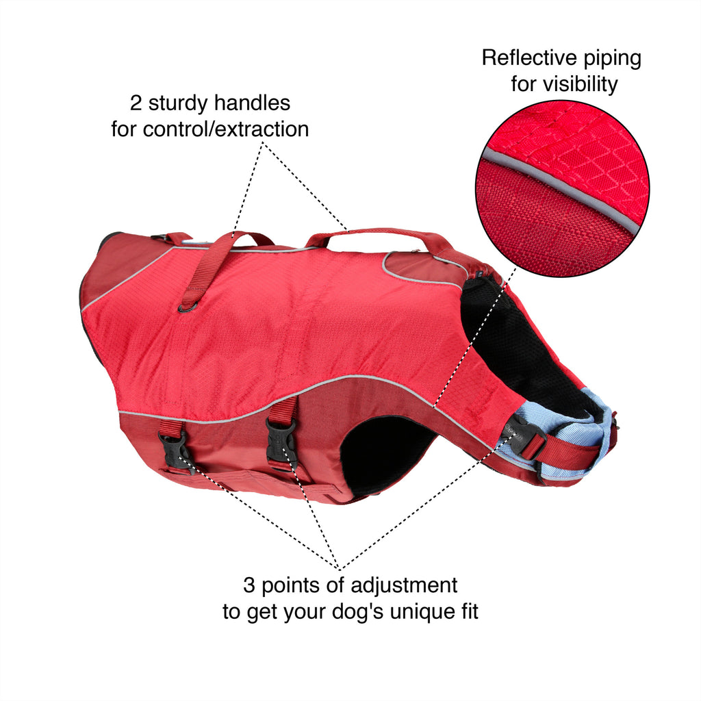 Chili Red Reflective Dog Life Jacket C67496