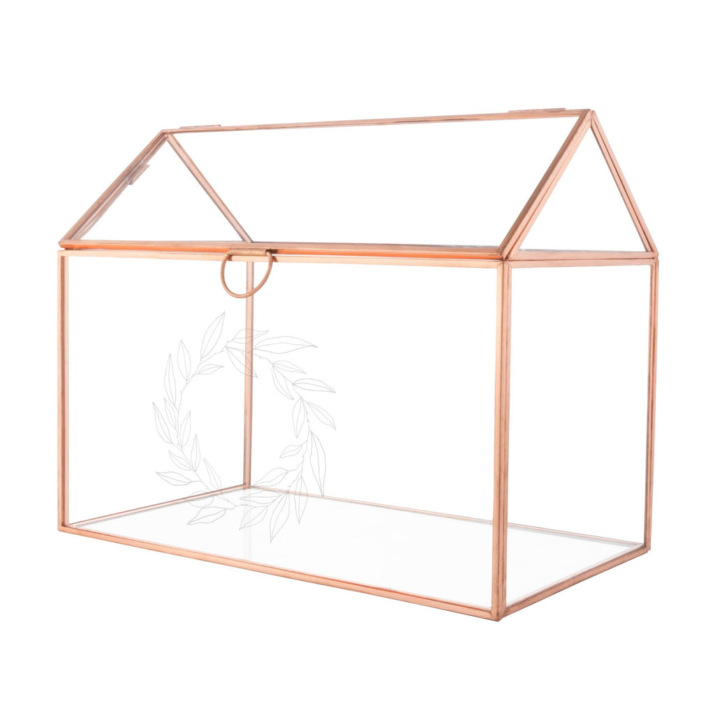 Glass Terrarium Card Holder, Rose Gold N455351