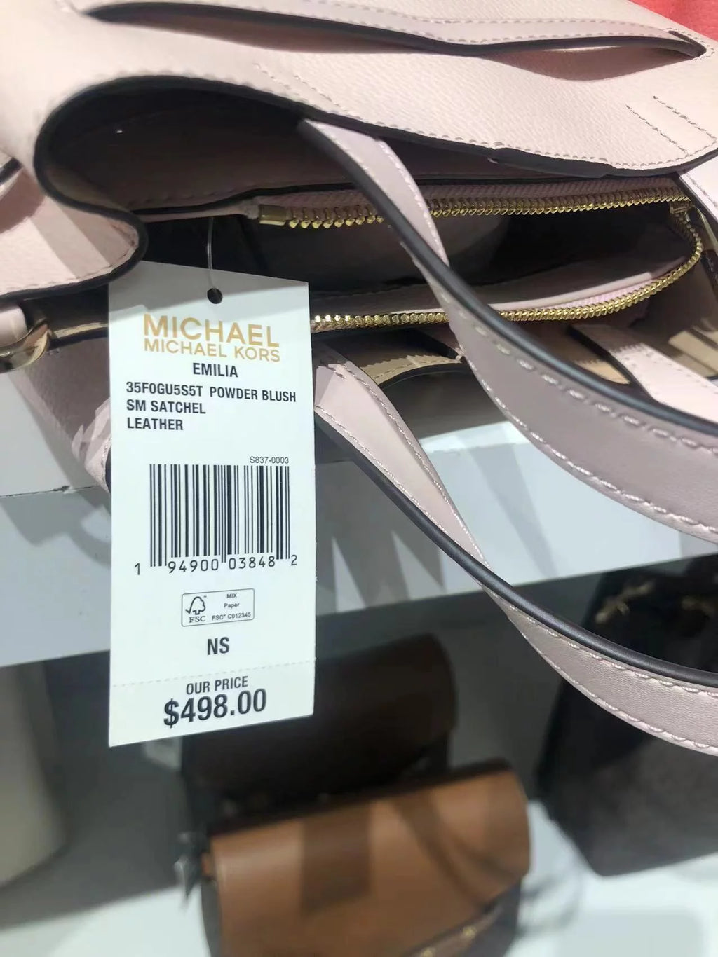 Small Pebbled Leather Satchel P6363