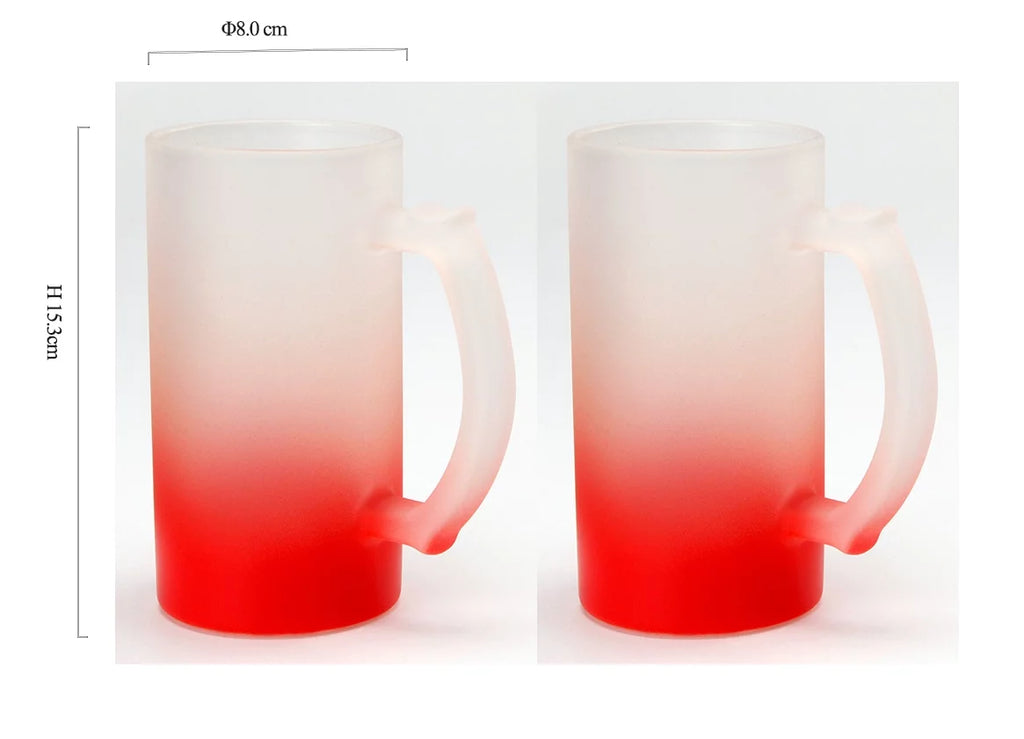 2 Pieces Frosted Glass 16 oz Mug E20489