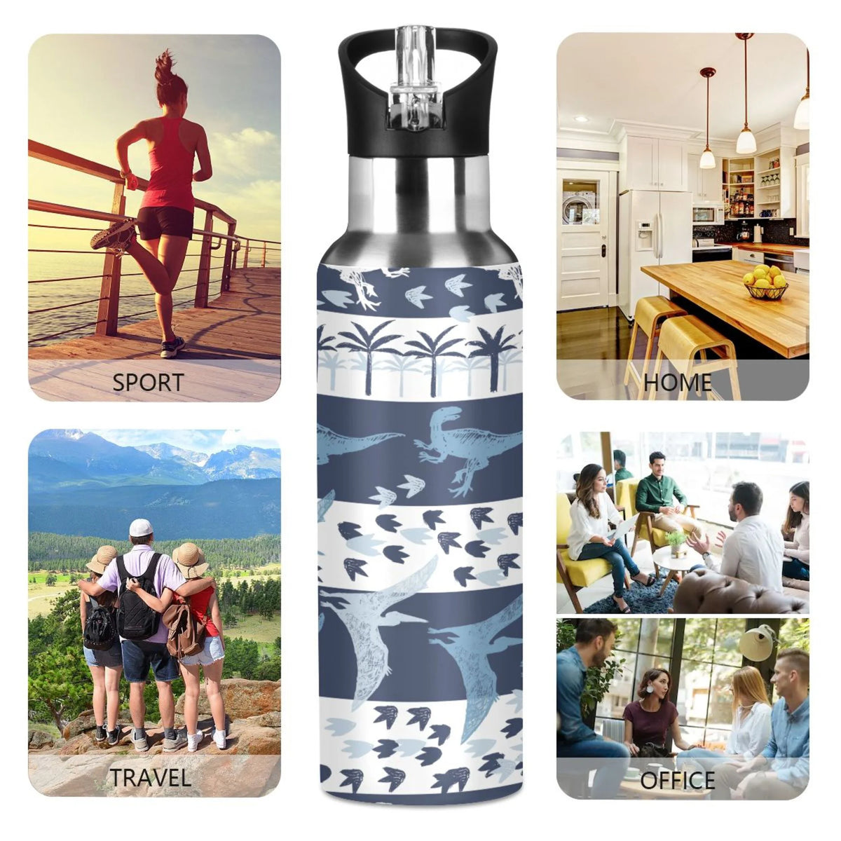Stainless Steel Insulated Water Bottle with Straw Lid R5045