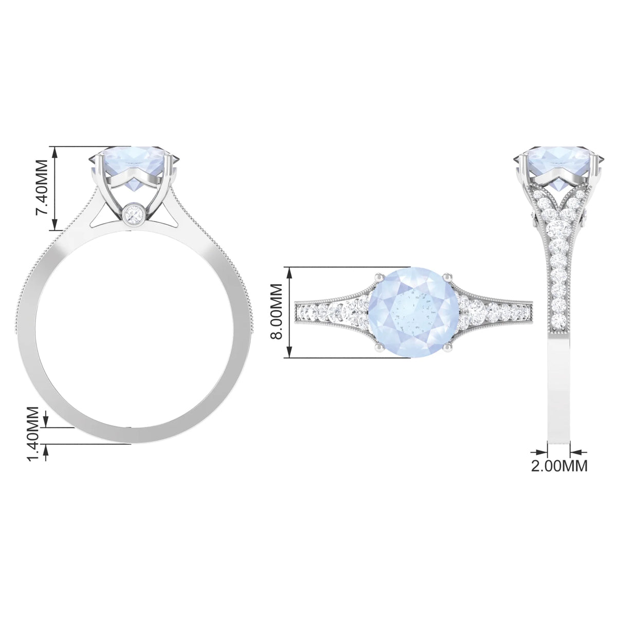 14K Yellow Gold Solitaire Ring with Diamond M8345
