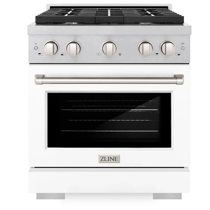 30 4.2 cu. ft. Gas Range with Convection Oven in Stainless Steel with White Matte Door R236194