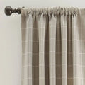 Ivory/Natural Windowpane Drapery Panel 96x22 C4496