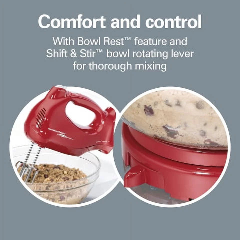 Red 6 Speeds Stand and Hand Mixer G540