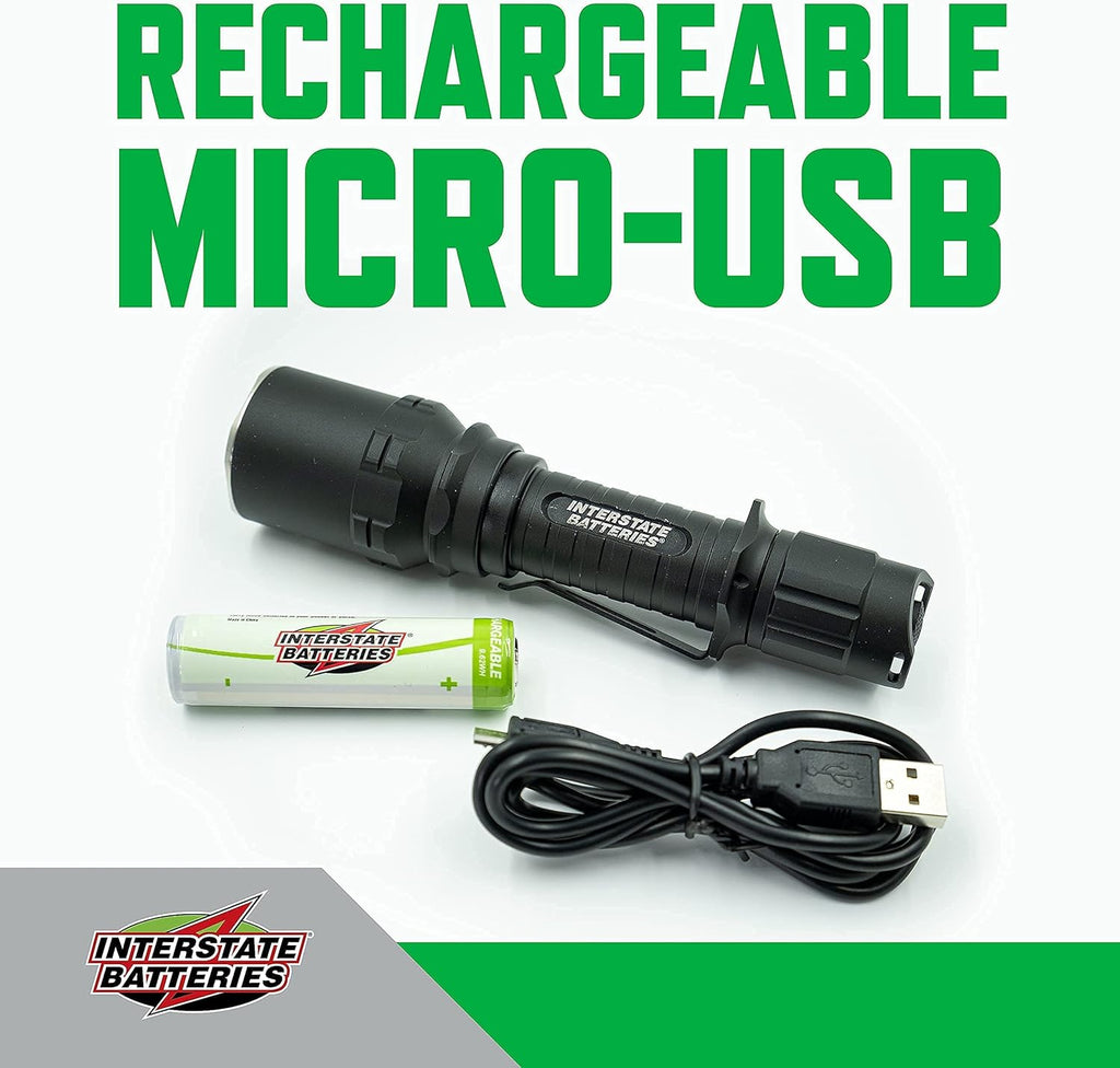Rechargeable Flashlight with Pocket Clip and USB Charger M954863