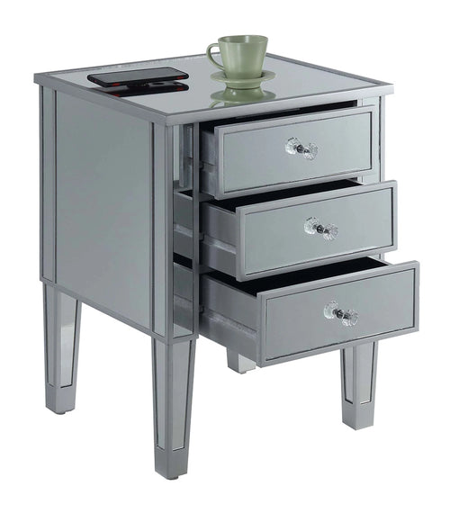 3 Drawer Mirrored End Table G7355