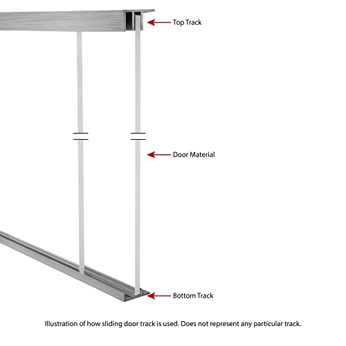 Aluminum Sliding Door Track for 1/4'' Glass or Wood Door Panels, 4 Foot Upper and Lower Track Set J3911