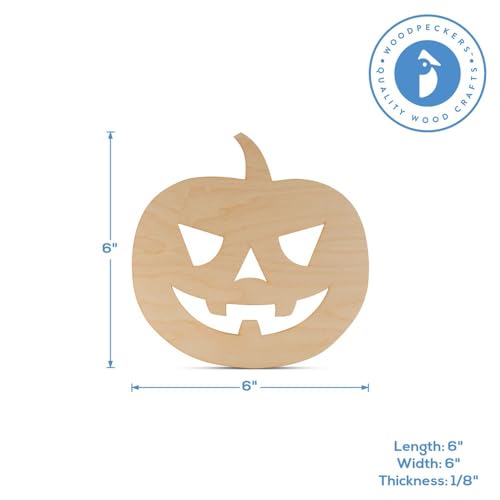12-inch 1/8 inch Thick Pack of 5 Wooden Pumpkins P155436