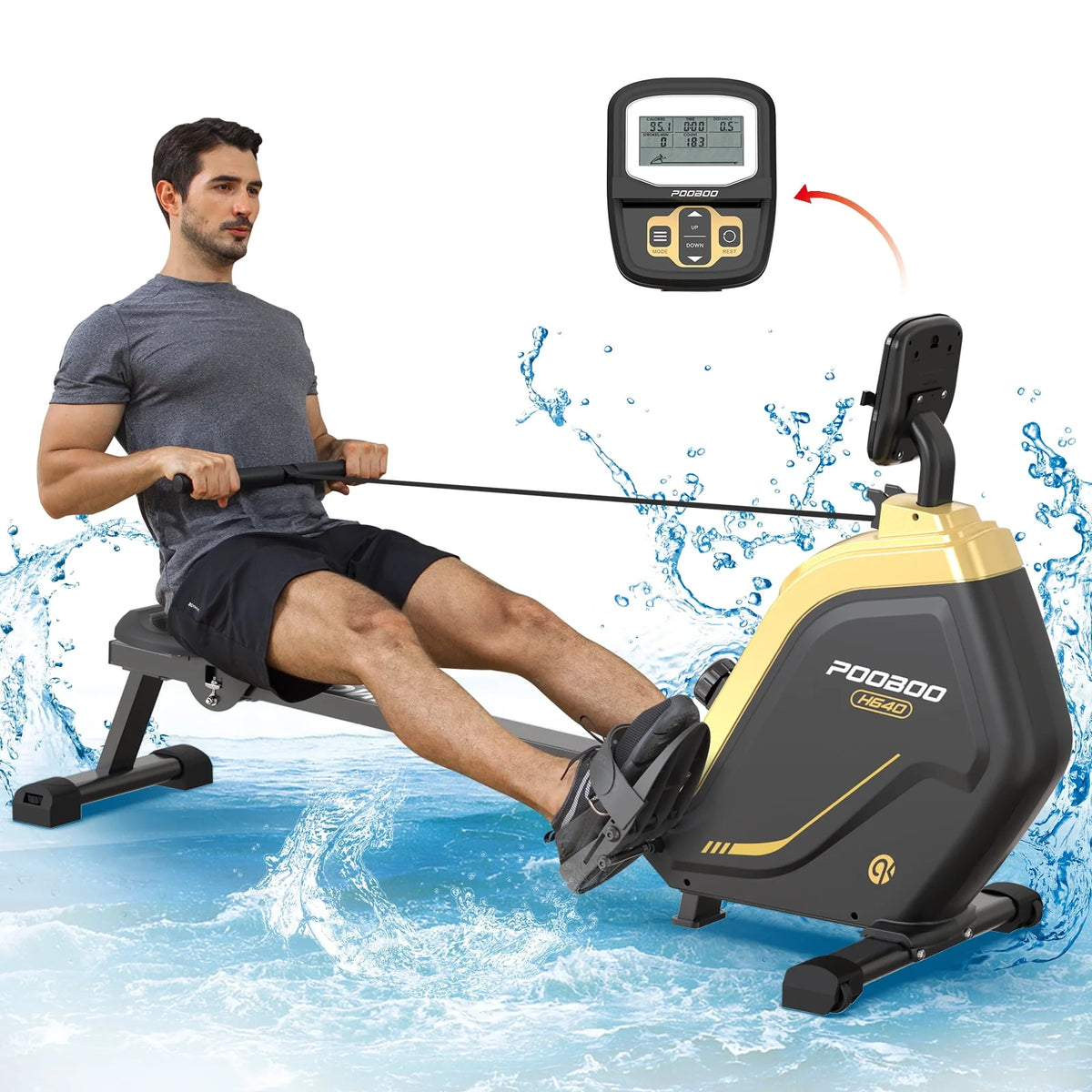 Foldable Magnetic Rowing Machine with 16 Level Resistance L451449
