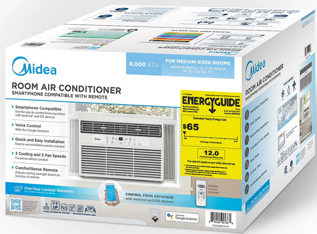 8,000 BTU 115V Smart Window Air Conditioner with Remote R300