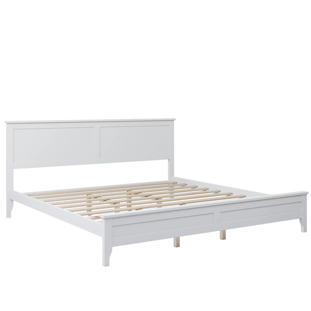 White King Pine Wood Platform Bed Frame with Headboard J48234