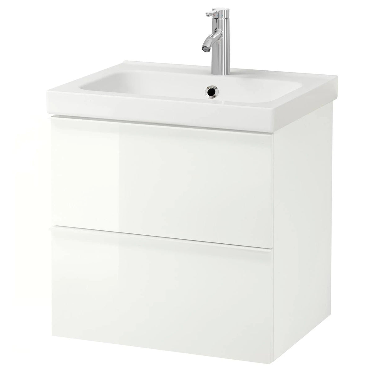 High Gloss White Sink Cabinet with 2 Drawers P845719