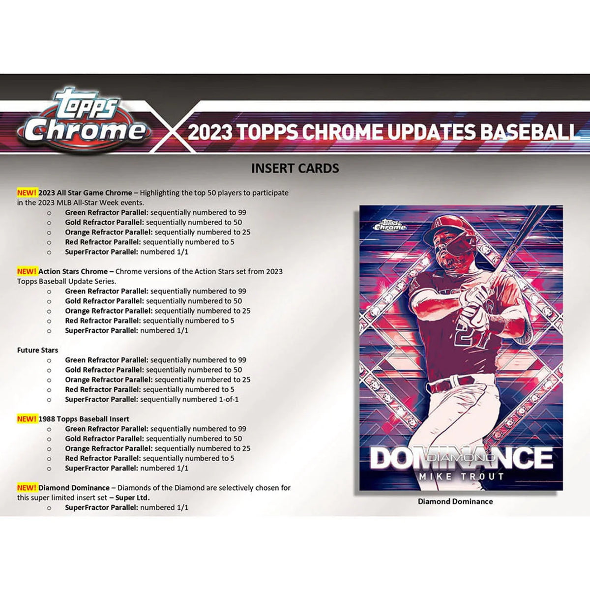 2023 Chrome Update Series Baseball Trading Card Hobby Jumbo Box B32814