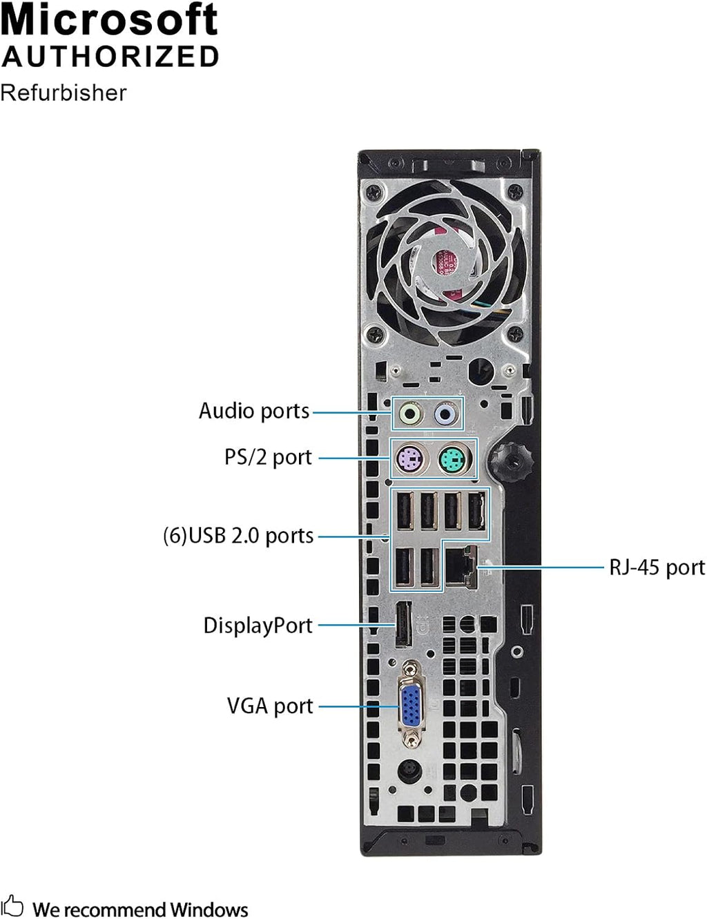 HP Elite 8300 Ultra Small Slim Business Computer PC, 8GB RAM, 120GB SSD, Wi-Fi, Windows 10 Professional (Renewed) B8350