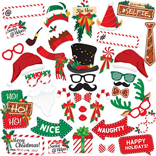 Christmas Photo Booth Props 38pc Set S545438