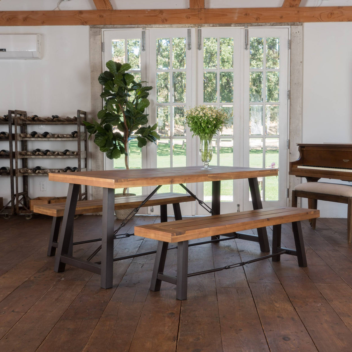 Acacia Wood Dining Set U1946