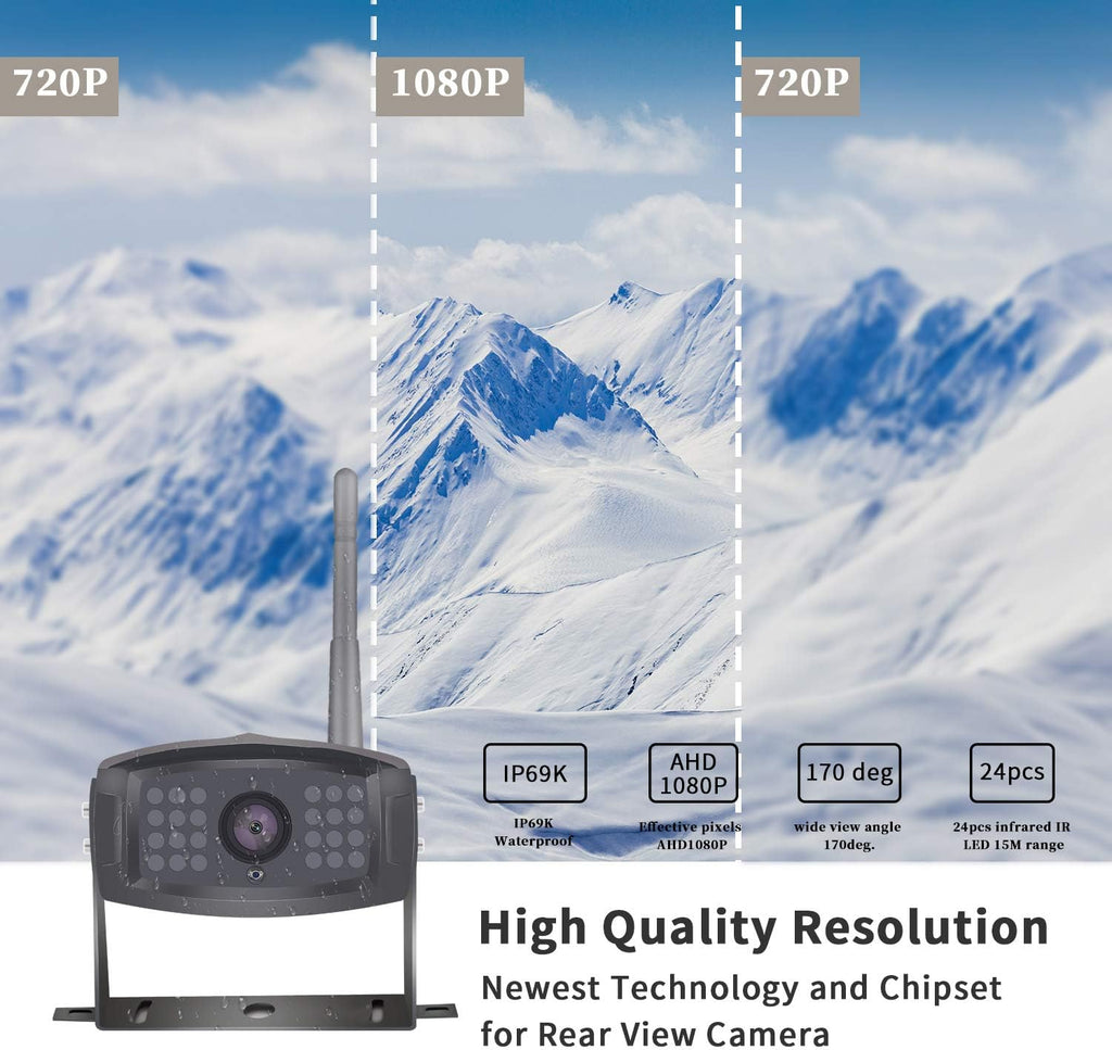 7'' Wireless Rear View Camera System with DVR Monitor S729472