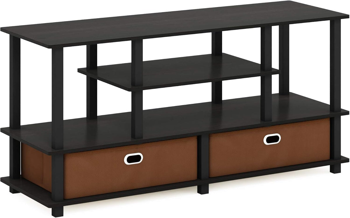 Espresso & Medium Brown End Table and Coffee Table with Bin Drawer C689