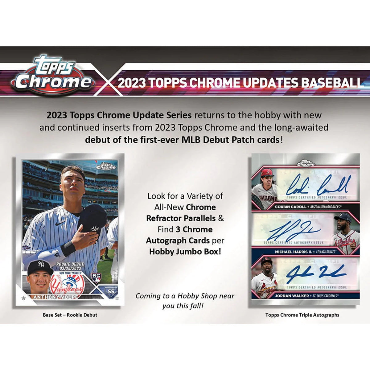2023 Chrome Update Series Baseball Trading Card Hobby Jumbo Box B32814