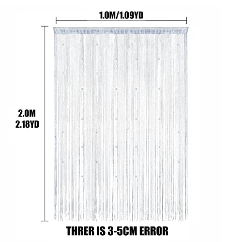 Grey Bead Curtain Door Window Divider B3115