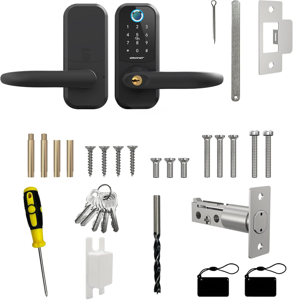 Smart Lock Fingerprint Door Lock with Reversible Handle Keyless Entry Deadbolt Lock E81109
