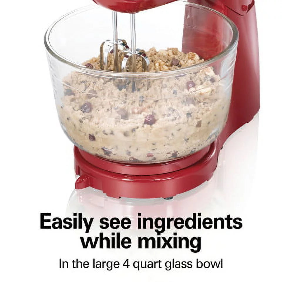 Red 6 Speeds Stand and Hand Mixer G540