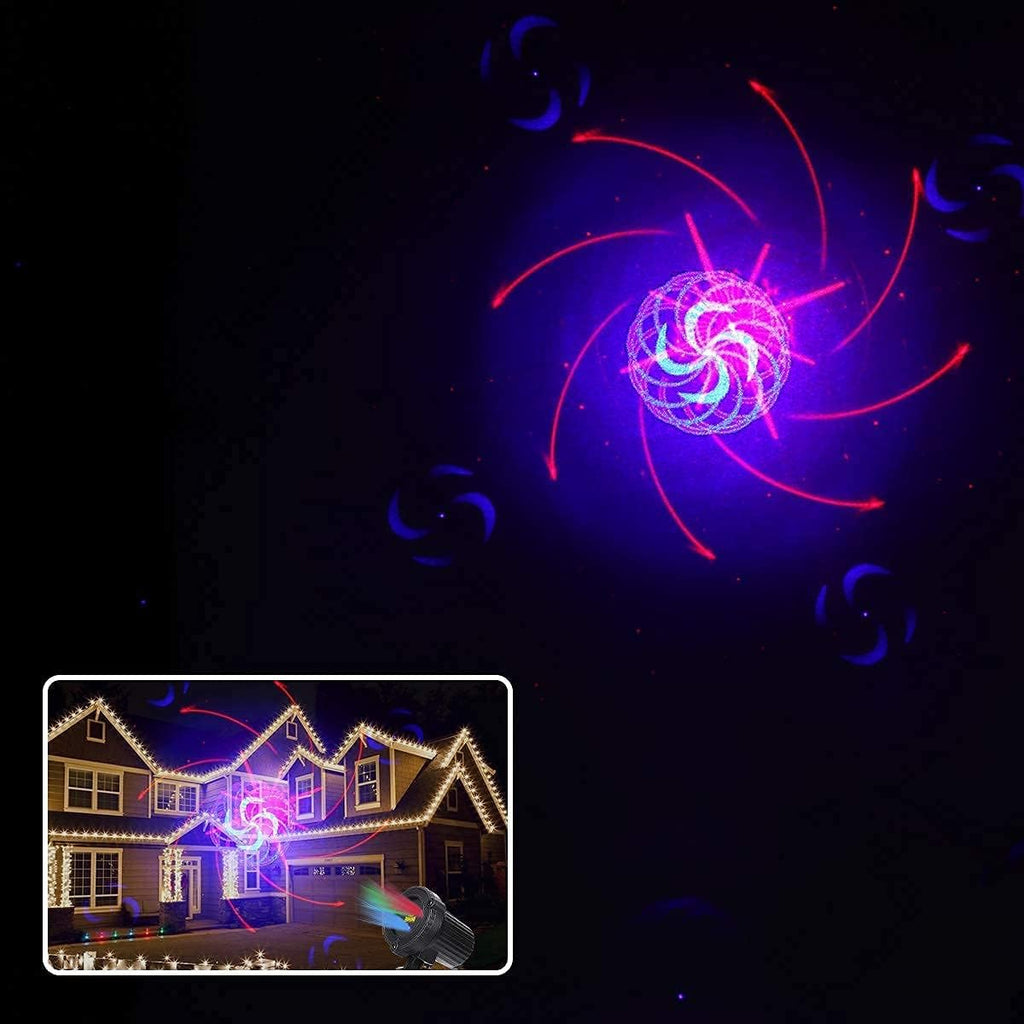 Christmas Projection Lights Outdoor Projector RGB 32 Motion Patterns Waterproof IP65 with Remote & Timer J188