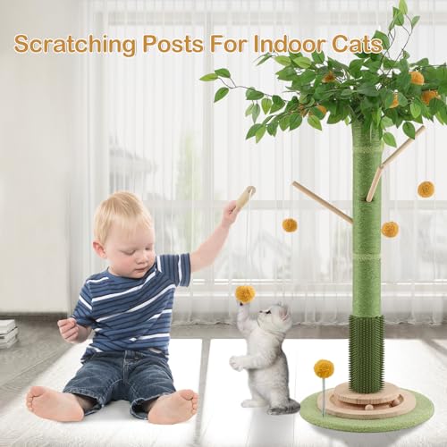 45 Inch Tall Cat Scratching Post with Sisal Rope A537