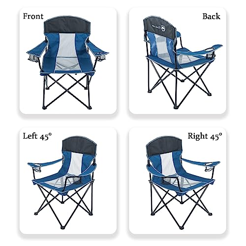Oversized Mesh Back Folding Camping Chair with 2 Cup Holders W7504