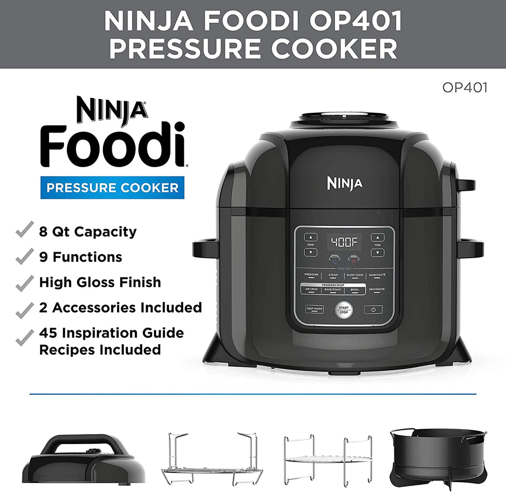 Restored 8-Quart 9-in-1 Deluxe XL Pressure Cooker and Air Fryer U8136