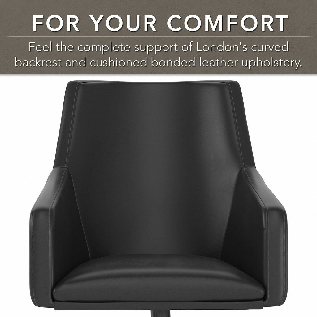Black Leather Box Chair B444