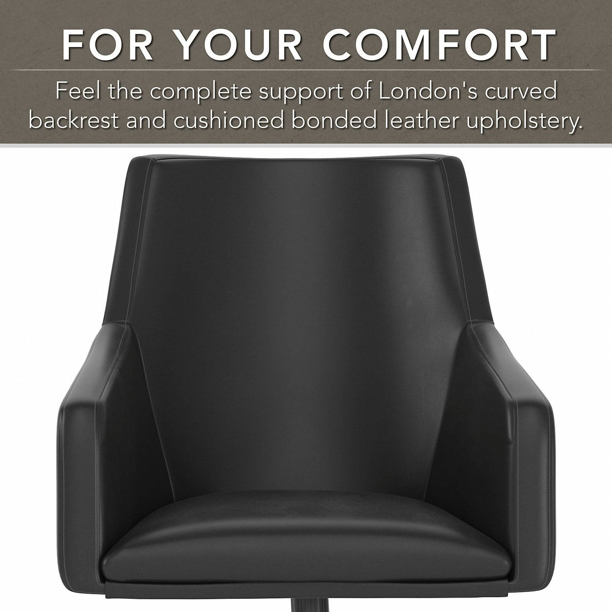 Black Leather Box Chair B444
