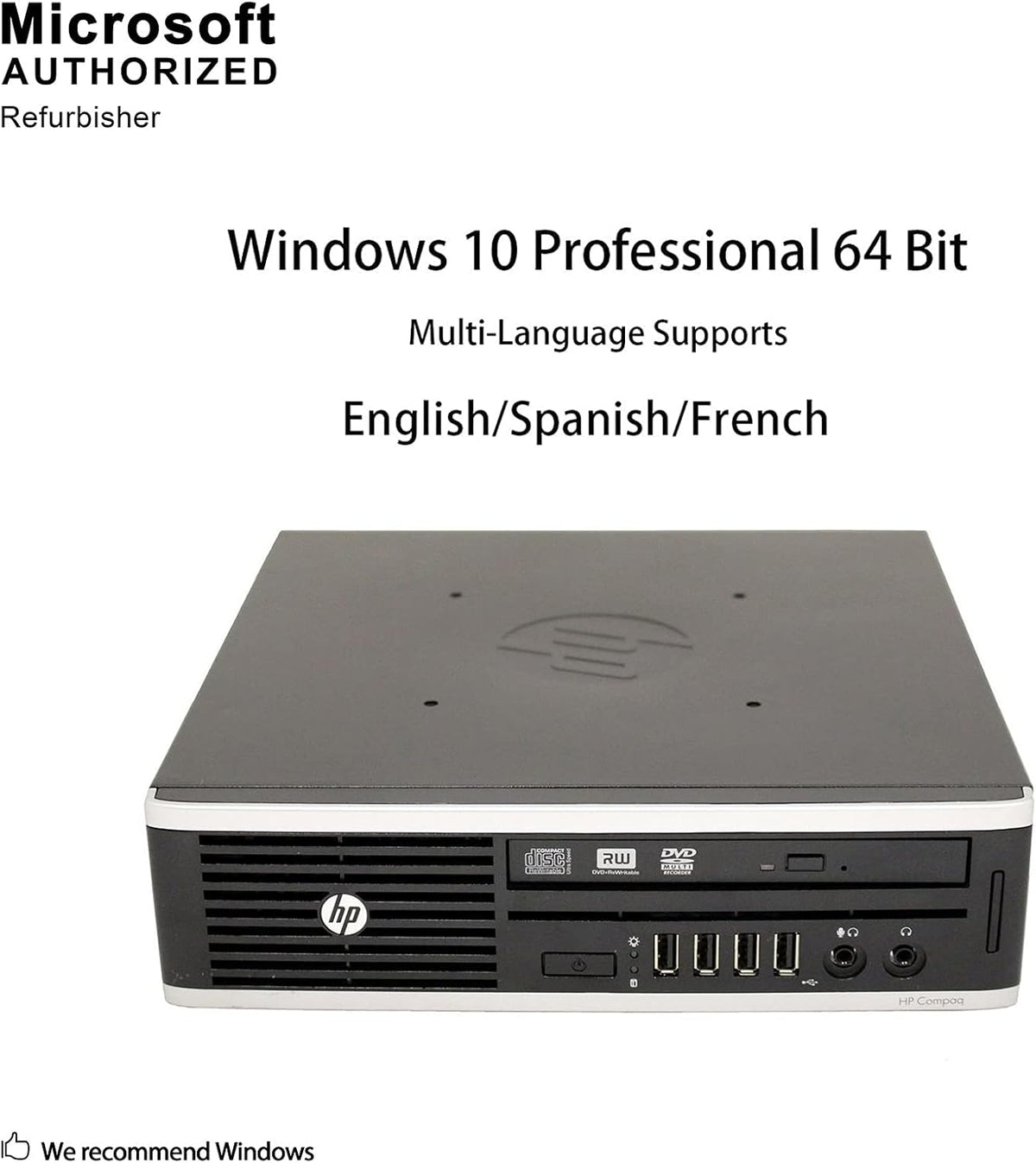 HP Elite 8300 Ultra Small Slim Business Computer PC, 8GB RAM, 120GB SSD, Wi-Fi, Windows 10 Professional (Renewed) B8350