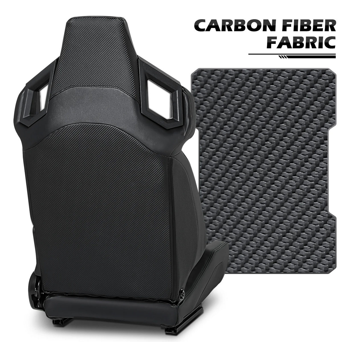 Black Ergonomic Racing Seat with Adjustable Slide I41967