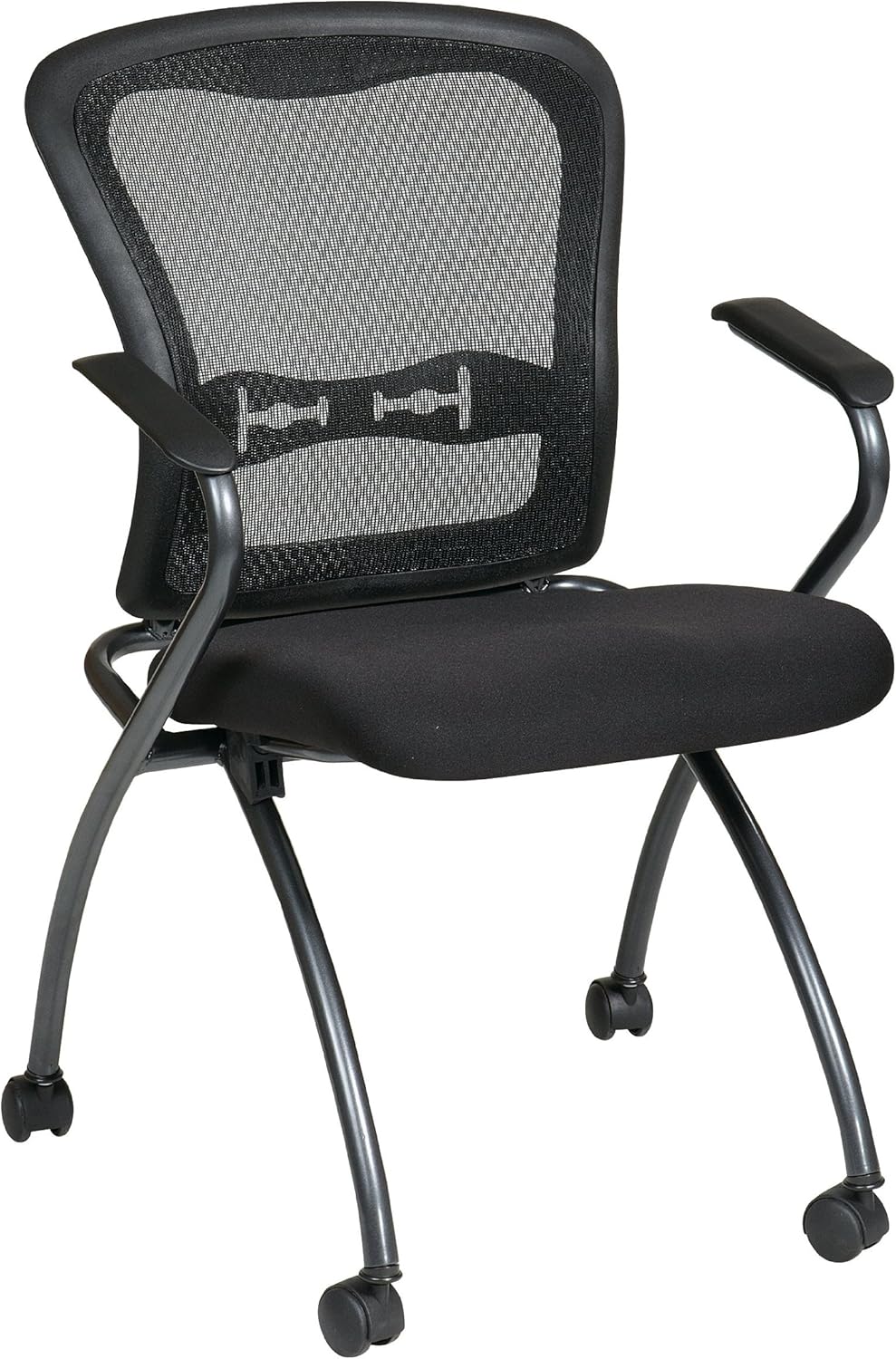 Titanium Finish Folding Chair with Casters, 2-Pack S639528