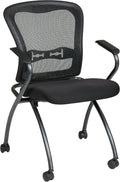 Titanium Finish Folding Chair with Casters, 2-Pack S639528