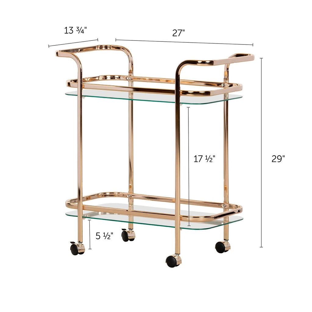 Gold Glass Bar Cart E596