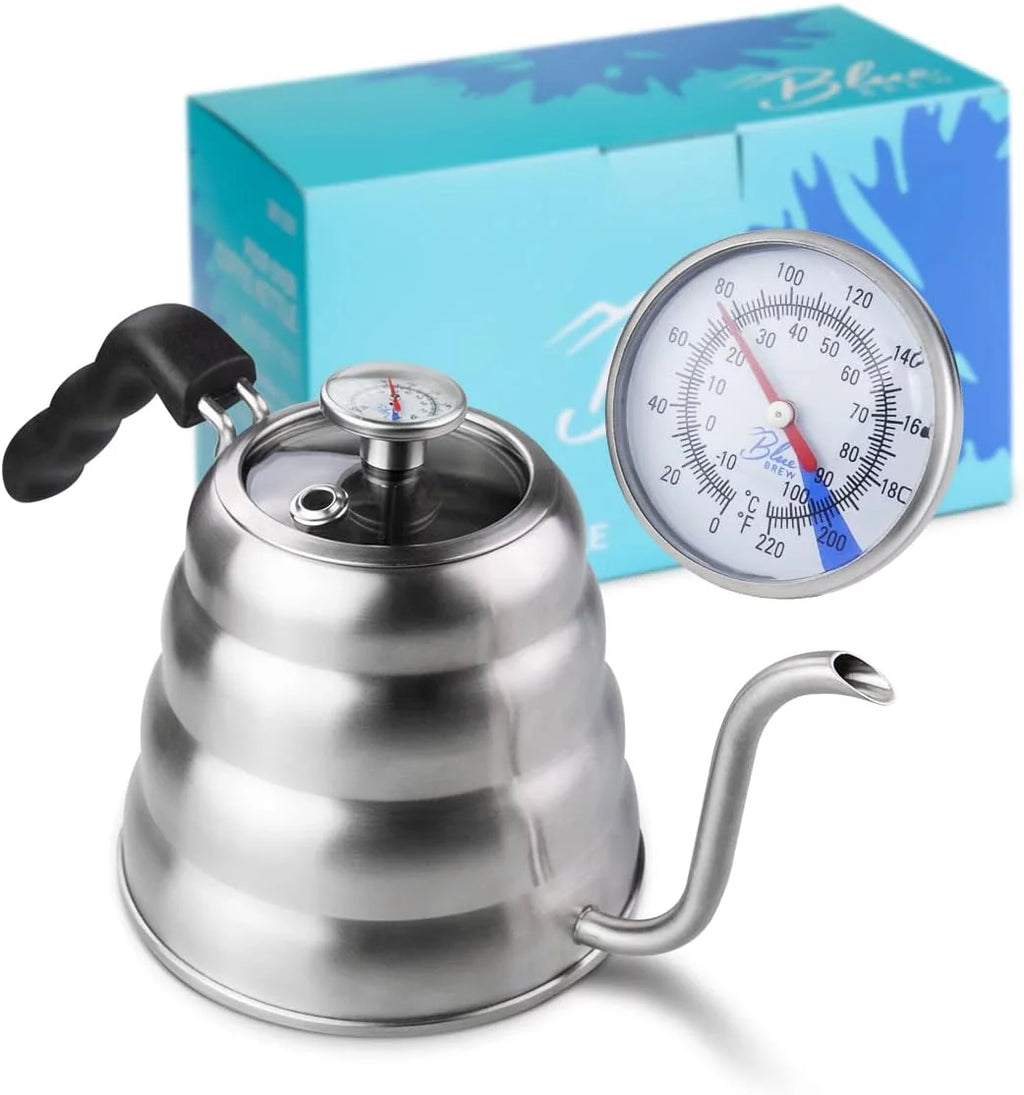 40 Fl Oz Stainless Steel Gooseneck Pour Over Kettle with Thermometer K847