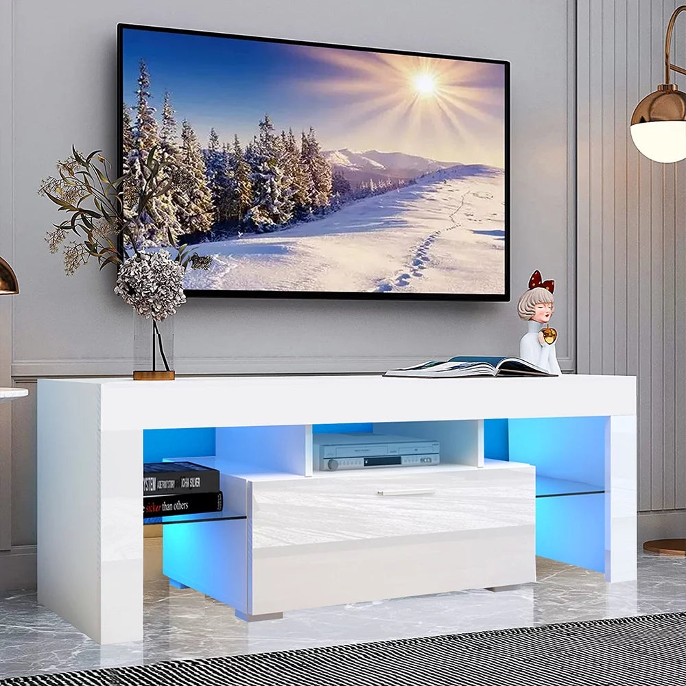 Black TV Stand for 70 Inch TV with LED Light T74339
