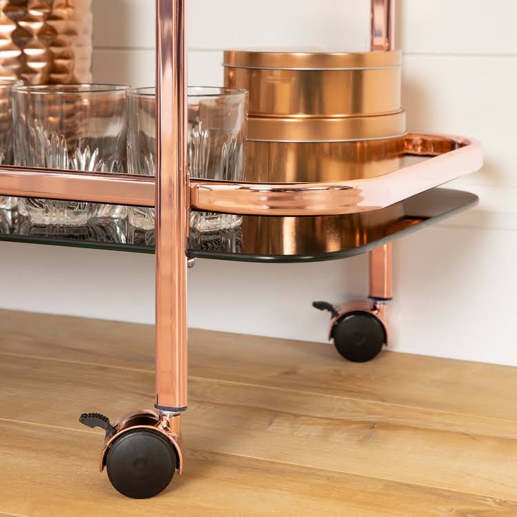 Gold Glass Bar Cart E596