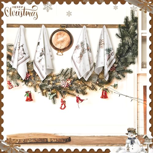 6 Pcs Christmas Kitchen Dish Hand Towels 16 x 24 Inch V746