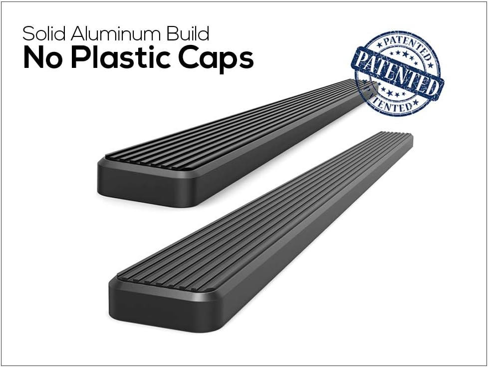 Black Powder Coated 6 inches Running Boards Side Steps Step Rails F927350