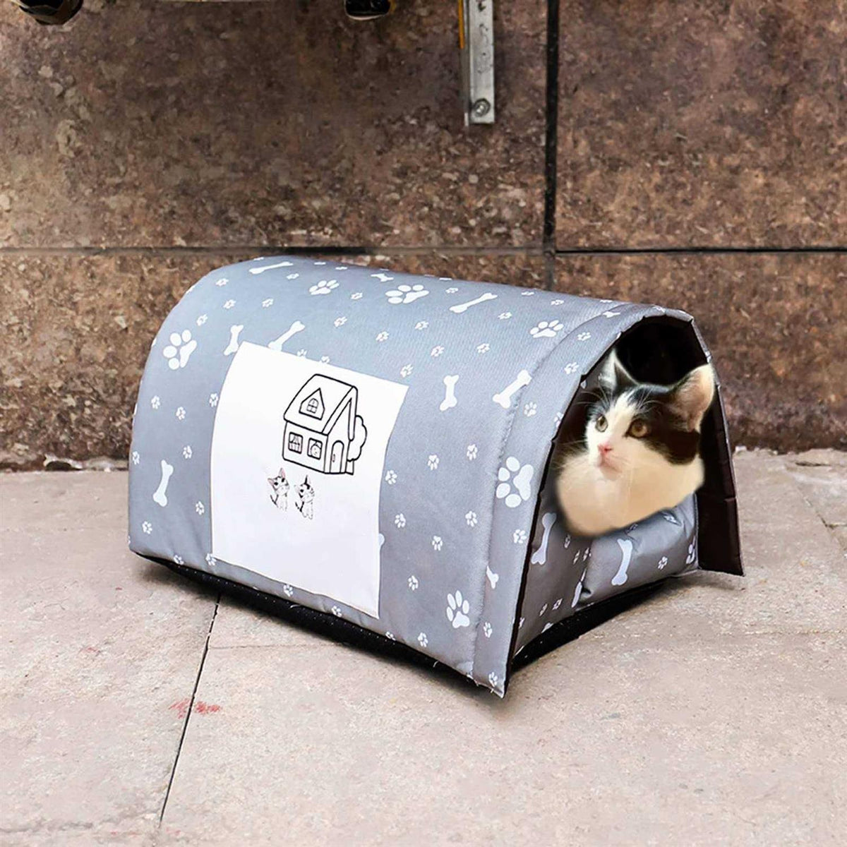 Outdoor Foldable Cotton Filled Cat House P2490