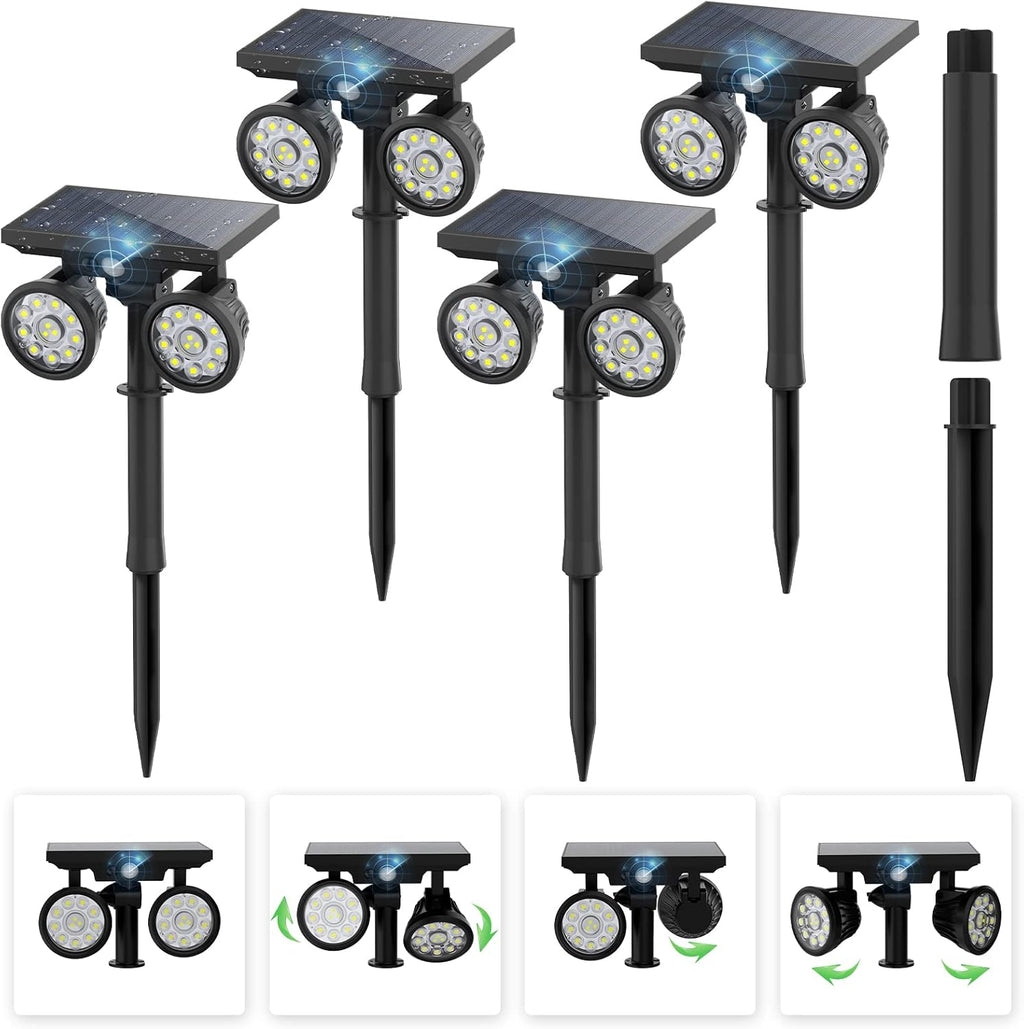 4 Pack Solar Motion Sensor Outdoor Spot Lights R637548